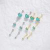 Rinntin GME52 925 Sterling Silver Turquoise Stud Earrings Women Gold Plated Round Minimalist Ball Piercing Boho Jewelry