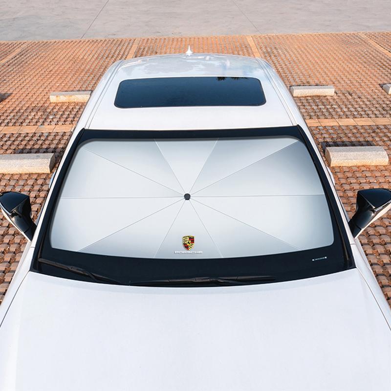 KWPV2 Car Sunshade Retractable Sunscreen Heat Insulation Parasol For Porsche Panamera Taycan 911 718 Macan Cayenne Boxster Cayman 918