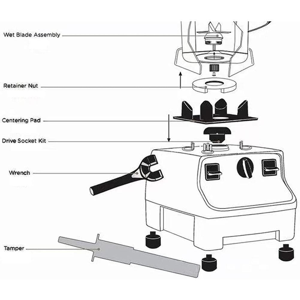 Blender Wet Blade Assembly - Wrench & Removal Tool& Drive Socket Replacement Part for Vitamix 5200 Series