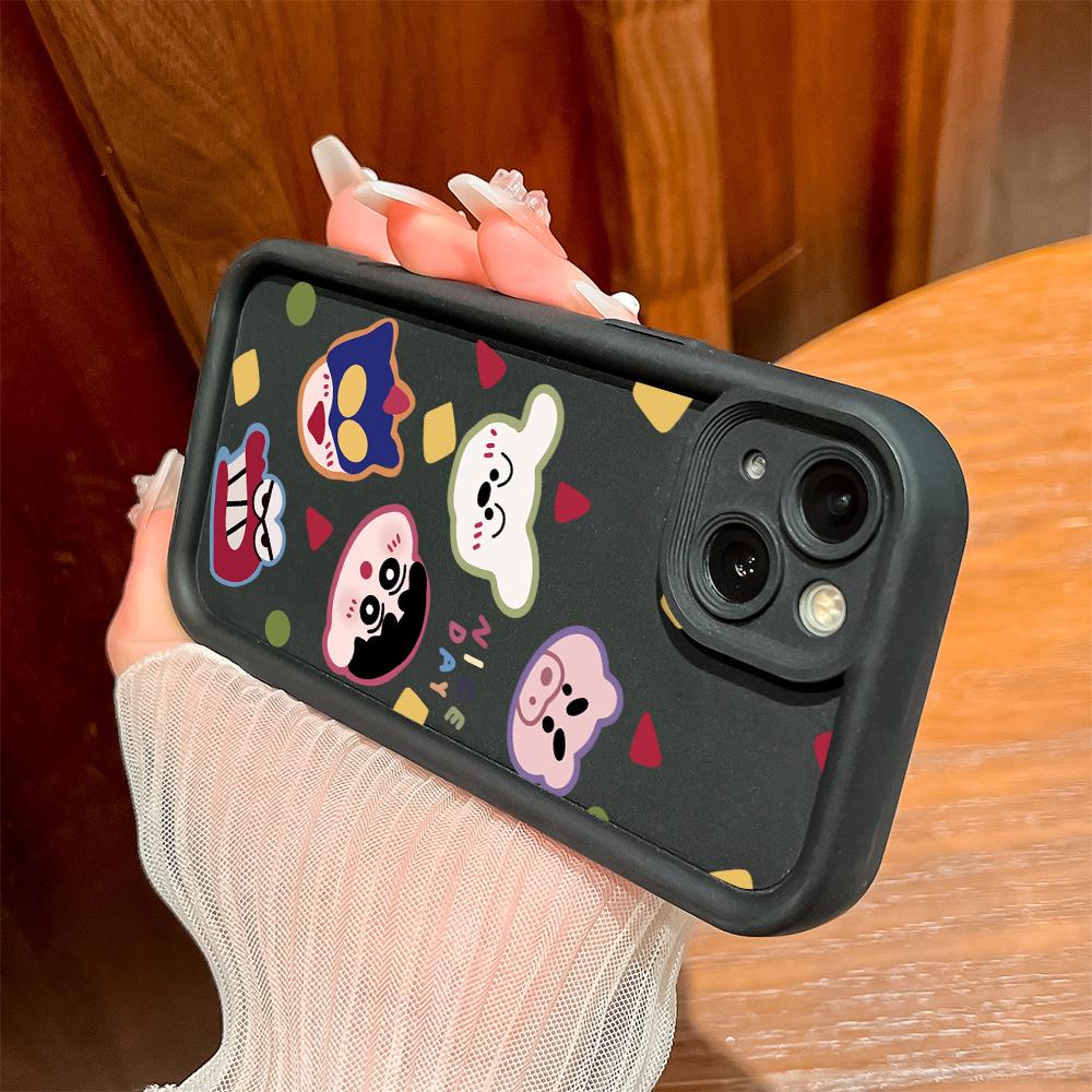 Soft Silicone Square Ladders Cartoon Pattern Full Cover Camera Protection Shockproof Case for Huawei Honor Xiaomi Redmi Samsung