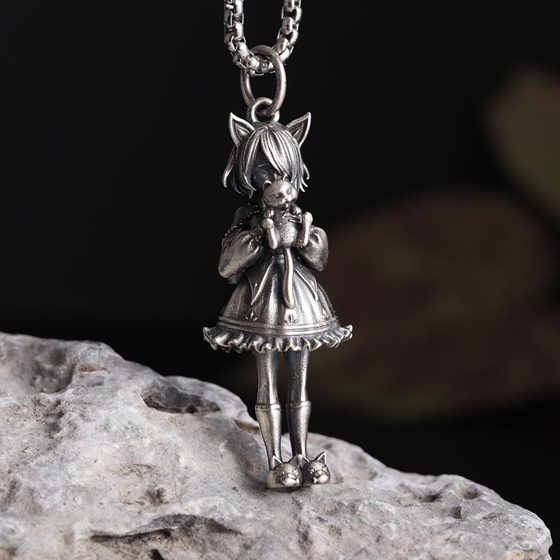 Exquisite Witch Broom Necklace Cute Magic Girl Pendant Men Women Rock Party Trendy Jewelry Halloween Gift