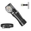 Wurkkos HD10 Rechargeable with Magnetic End Portable 1200 Anduril RGB IP68 Ideal for Disaster Power and Emergency with Adjustable Headlamp Band Black