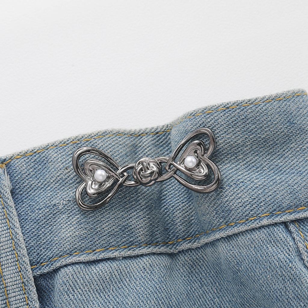 Beautiful Chinese Knot Adjustable Tightener Waist Buckle For Jeans,No Sewing Required Metal Button Adjuster For Pants And Skirts