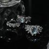 Moonstone Love Heart Irregular French Liquid High Sense Open Ring Female Personality Gemstone Texture Ring