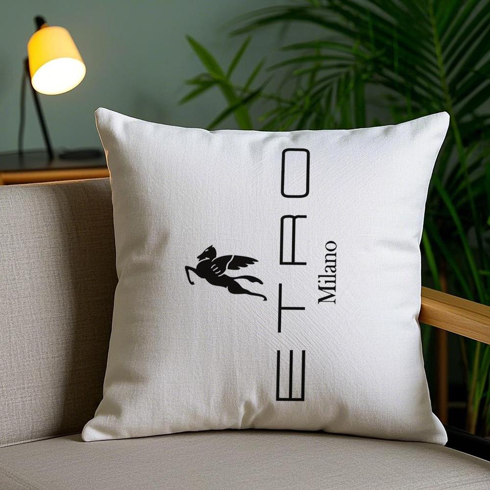 Classic Design E-Etro Cushion Cover Soft Short Plush Double-Sided Printing Home Decor Machine Washable Pillow Case Gift