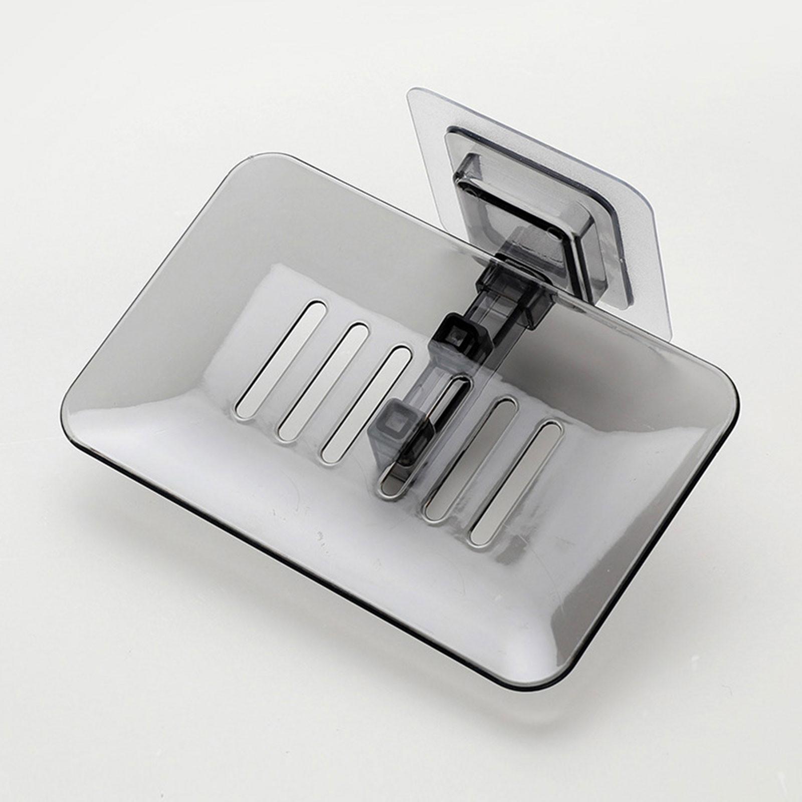 

Soap Rack No Drilling Wall Mounted Soap Holder Self Adhesive Soap Sponge Storage Rack One Size чёрный
