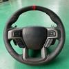 Car Interior Hand Stitched Black Perforated Non-slip Microfiber Leather F150 2015-2019 Steering Wheel Cover For Ford Raptor