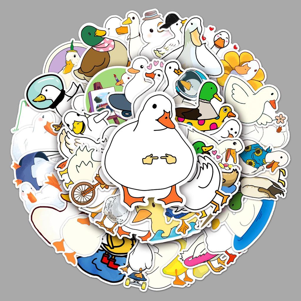 50 Duck Animal Stickers: Trendy Graffiti Decor for Laptops, Cars & More