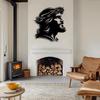 Silhouette Métallique Jésus Art Mural Décoration Chrétienne Religieuse avec Couronne d'Épines Croix Minimaliste Suspendue pour Salon Chambre à Coucher
