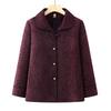 Chic Floral Print Spring/Autumn Jacket for Senior Women