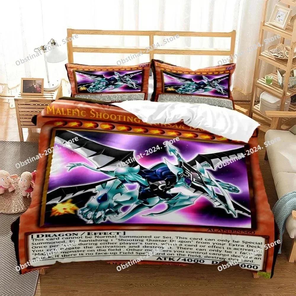 Аниме Yu-Gi-Oh Игровая карта Комплект постельного белья для мальчиков и девочек Twin Queen Size Пододеяльник Наволочка Кровать Дети Взрослые Мода Домашний текстиль Текстиль