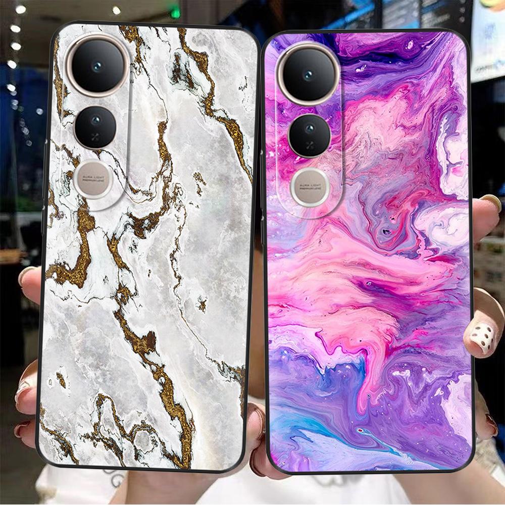 Fundas For Vivo V50 Lite 5G Popular Flowers Cartoon Soft Silicone Phone Back Cover For Vivo V50 V50 Lite 5G 4G Shell Casing Capa