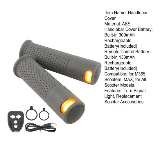 Yousheng 1 Pair Remote Control Scooter Handlebar Cover with Turn Signal Light E-Scooter Handle Grips Cover Replacement for M365 Pro 1S Pro 2