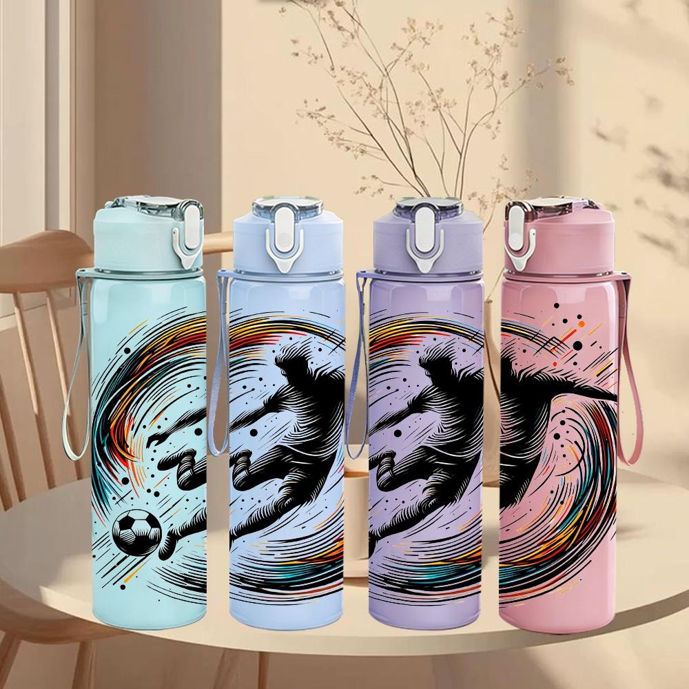 1PC Abstract Dancer Ink Wash Movement Art 750ml Color Plastic Sports Water Bottle Leakproof Flip Straw Lid Suitable for Sports Office Home Use