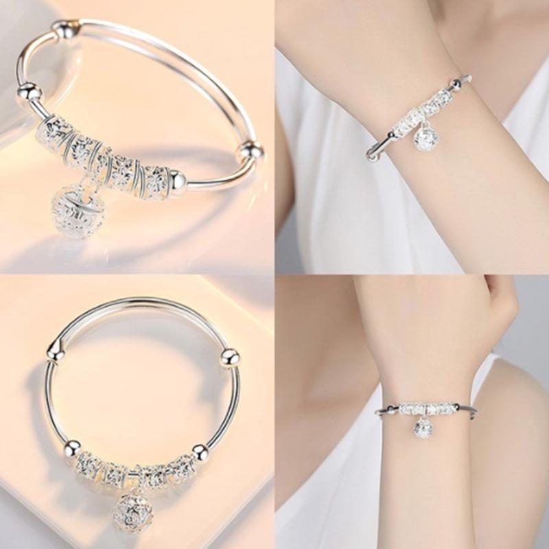Silver Bracelet Women's Palace Bell Day Fashion Wild Silver Running Bead Bracelet
