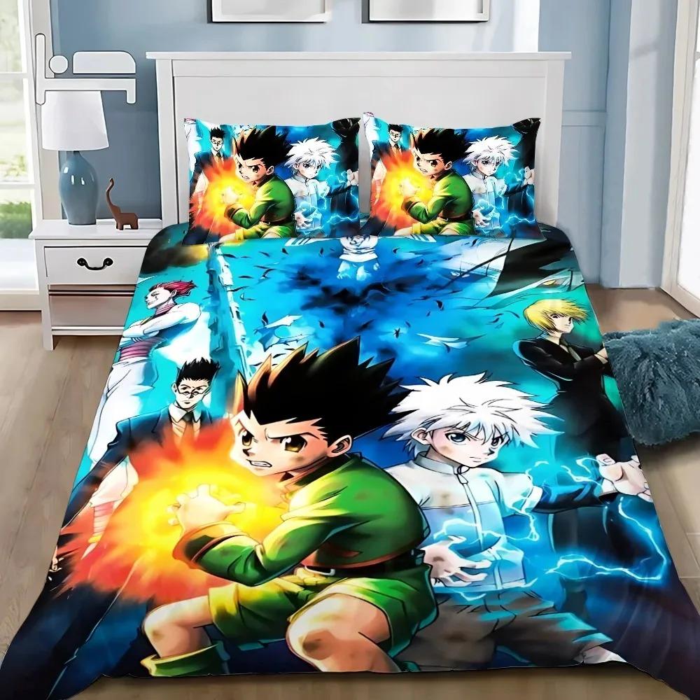 3D spausdinimas Anime Hunter X Hunter 2_3 vnt. patalynės komplektas Viengulis Twin Pilnas Karalienės Karaliaus Dydis Patalynės Komplektas Suaugusiųjų Vaikų Miegamojo Antklodės Užvalkalų Komplektai