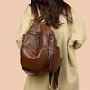 Fashionable and Minimalist Women's PU Leather Backpack with Top Handle, Perfect for Commuting, Travel, and Daily Use