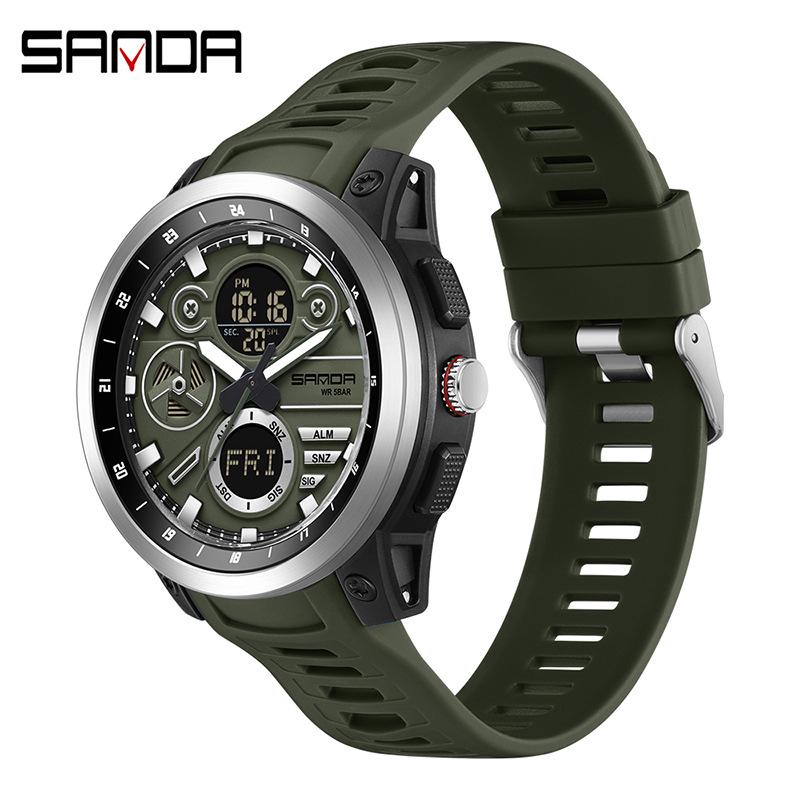 SANDA Multi-Time Zone Sports Watch with Alarms & Summer Time Feature