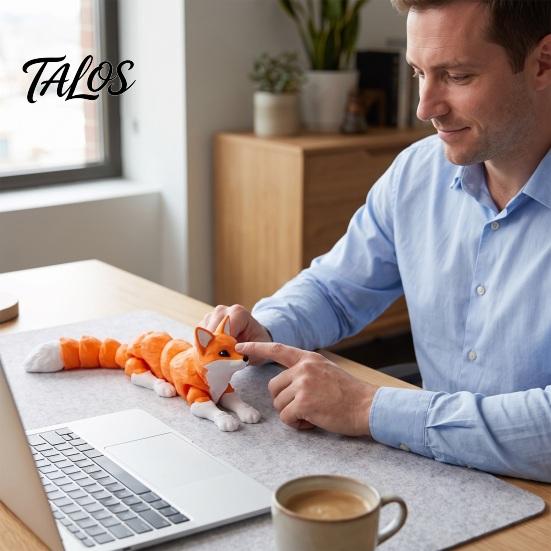 Flexible Fox Action Figure Articulated Collectible Figurine, 3D Printed Fidget Toy, Cute Animal Desktop Ornaments Desk Decor with Movable Joints