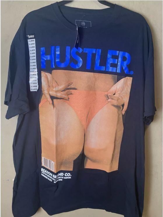 HUSTLER Reason s Brand limited Edition Black Graphic Street wear Tee-NWT Unisex T-Shirt S