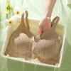 Intimo Senza Cuciture Lavorato a Maglia Intrecciata Tira Sexy Push-up Senza Ferretto Coppe Fisse Reggiseno Traspirante per Donna