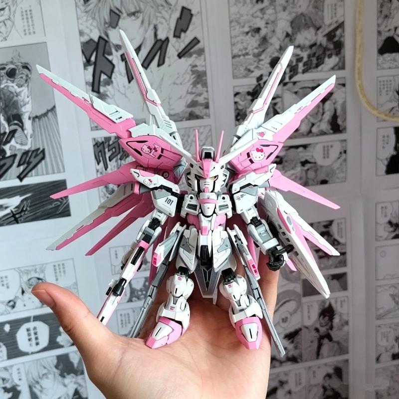 Repaired Ver MGSD Strike Freedom Fighter Sakura Pink Matte Finish Assembly Model Kit Gunpla Action Figure Collect Toy Boys Gifts