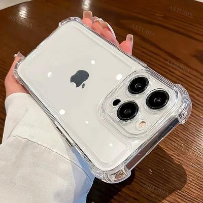 Stoßfestes Silikon Transparentes Handyhülle Für iPhone 16 15 14 13 12 11 Pro Max 16 Plus XR X XS Max Vergilbt Nicht Weiche Hülle