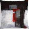 Popular Simple Geometric Abstract Red Black Striped Sofa Cushion Pillow Case Home Removable Washable