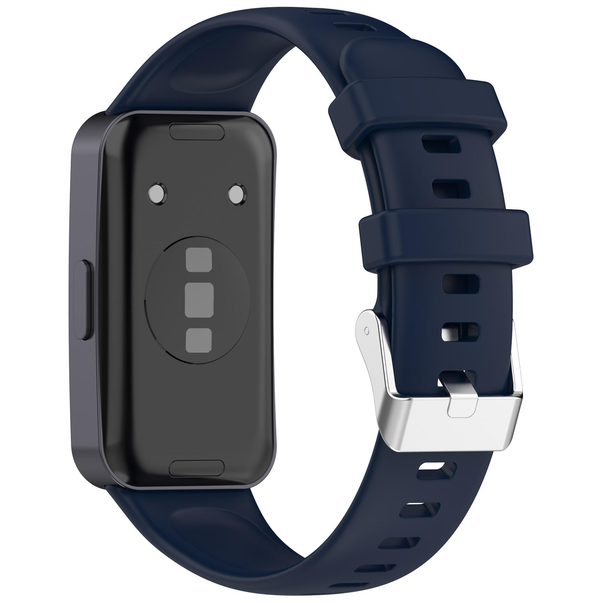 

Silicone Watchband For Huawei Band 9/8 Replacement Strap with Steel Silver Buckle I