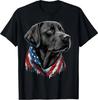 USA 4th of July Black Patriotic American Labrador Retriever T-Shirt