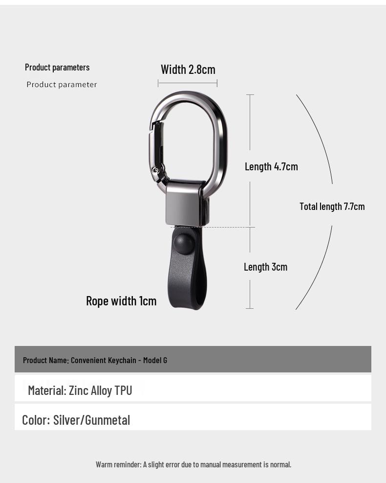 Luxury Zinc Alloy Keychain Pendant - Men's Waist Hanging Ring