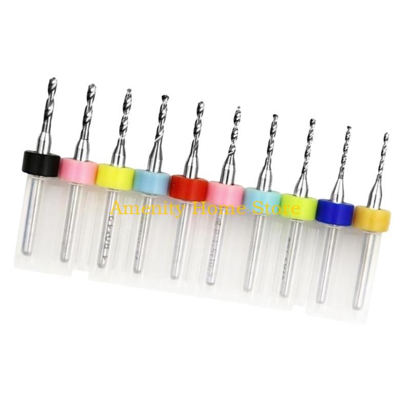 F26C Set of 10 PCB Drill Bits High Wear Resistance for Computer Numerical Control Machines and High Precise