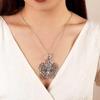 Collana con Ciondolo Loto Etnico Vintage - Gioiello Floreale da Donna Regalo