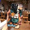 Animacinis astronautų raštas grūdinto stiklo telefono dėklas, tinkantis iPhone 17 16 15 14 13 12 11 Pro Max Plus, atsparus smūgiams galinis dangtelis