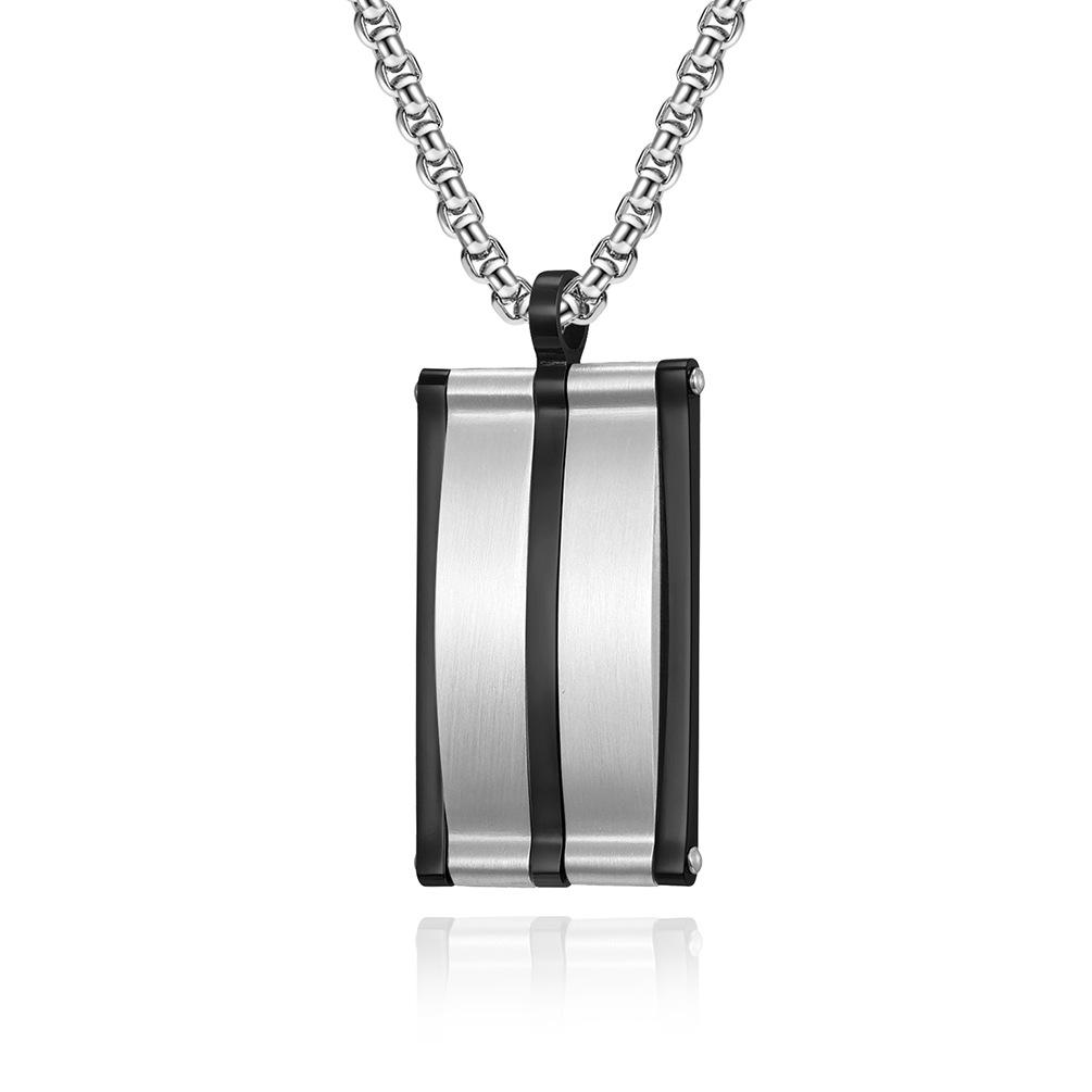 Five-piece Combination Necklace New Titanium Steel Light Sand Two-color Men's Pendant Fashion Versatile Necklace