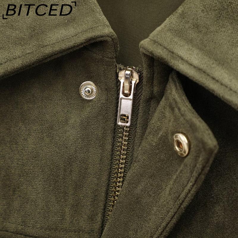 BITCED Women's Pre-Spring Fashion Suede-Effect Pilot Jacket
