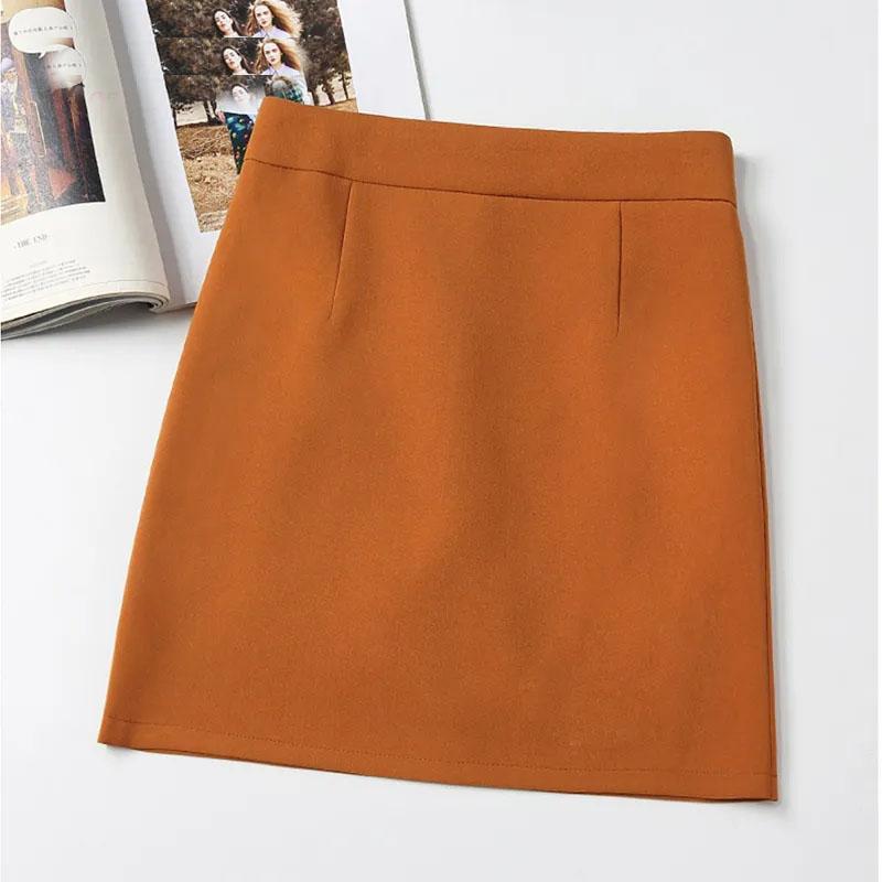 

Юбка-карандаш женская корейская юбка трапециевидной формы с высокой талией рабочие ягодицы черная весенне-летняя юбка Y2k мини-винтажные юбки 2XL оранжевый
