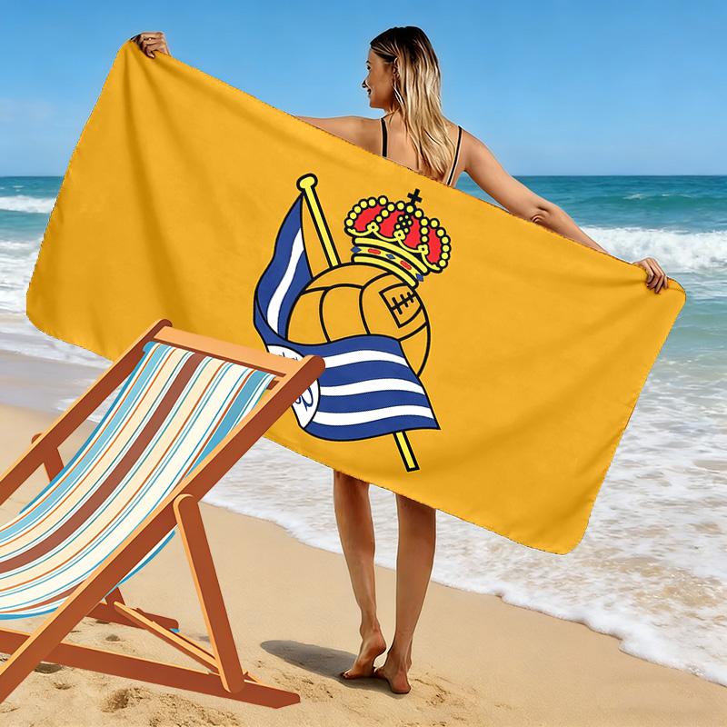 Real Sociedad Print Beach Towel, Large Soft Quick Dry Towel for Beach Camping Swimming