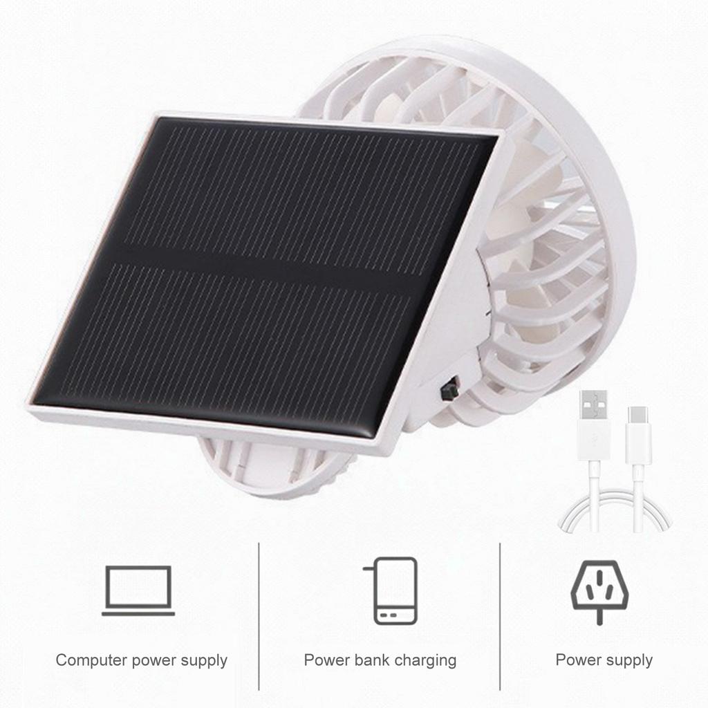 Solarenergie & Tragbare Klemmenlüfter mit Doppelstromversorgung Solar-Hutklemmenlüfter mit Solarenergie für Outdoor-Wanderungen Angeln Sport