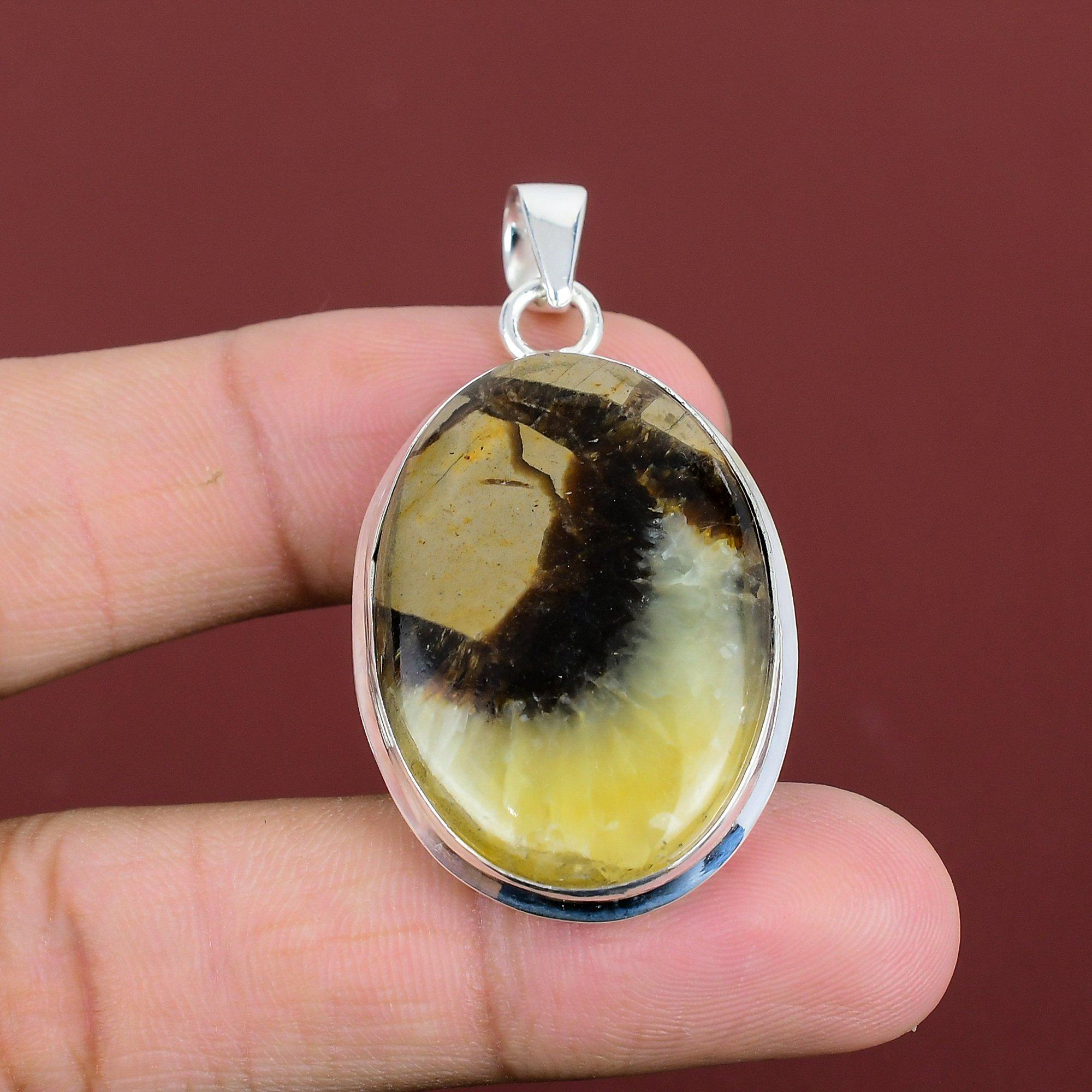 Septarian Pendant 925 Sterling Silver Pendant Natural Gemstone Pendant Handmade Unique Pendant Very Pretty Septarian Jewelry Gifts For Women