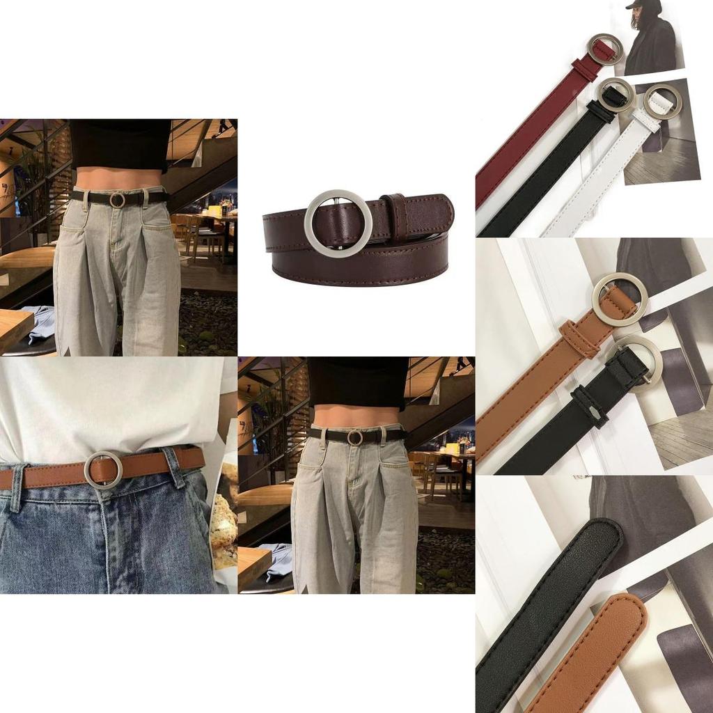 Elegant Black Pu Women's Belt Stylish Korean Design Minimalist Adjustable Fashion Accessory