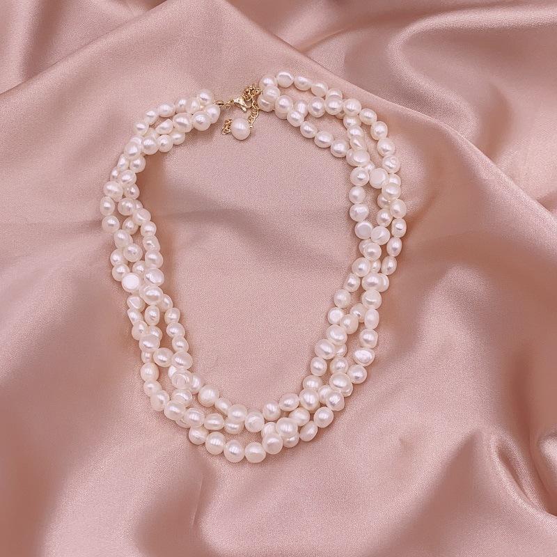 Freshwater pearl series necklace French retro versatile elegant personalized neck chain collarbone chain