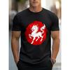 Men's Printed Short-sleeve T-shirt, Breathable Summer Half-sleeve Top,Stylish and Casual, Machine-washable ,Comfortable Fit