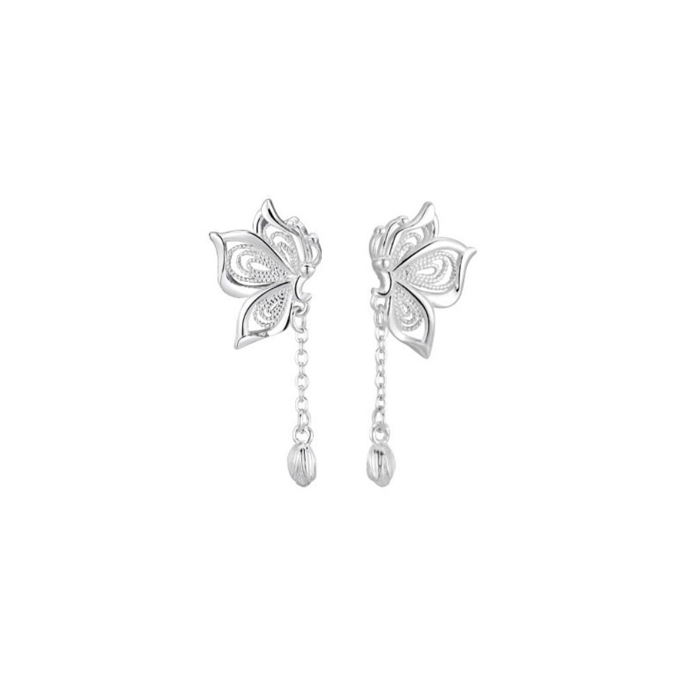 Creative Butterfly Earrings New Design Sweet Tassel Earrings Hollow-out Drop Earrings  Girls