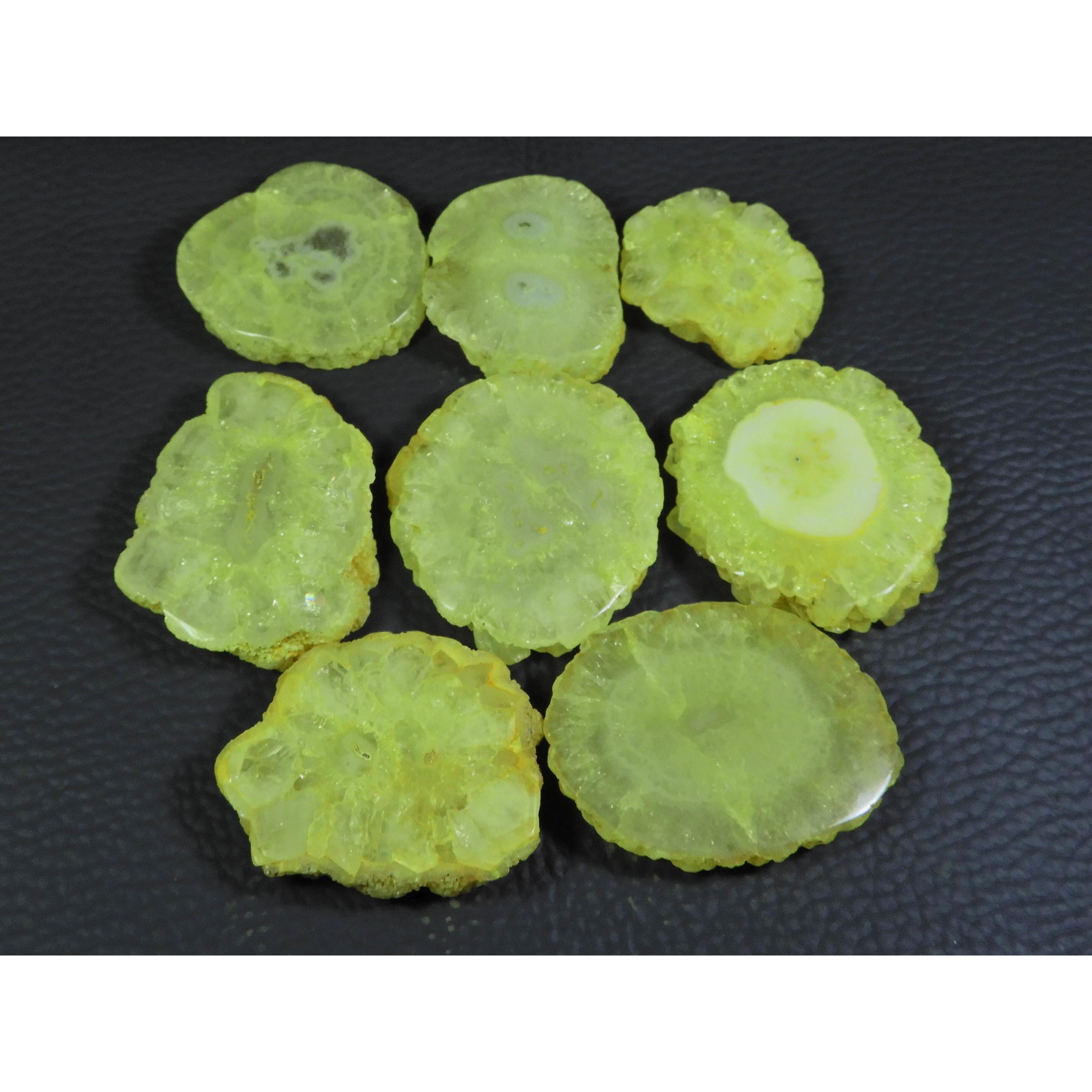 

397Cts. Dyed Solar Druzy Agate Mix Shape Cabochon Loose Gemstone 08Pcs Lot A-678