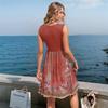 Women Summer Dresses Sleeveless Casual Loose Swing Button Down Midi Sundress With Pockets