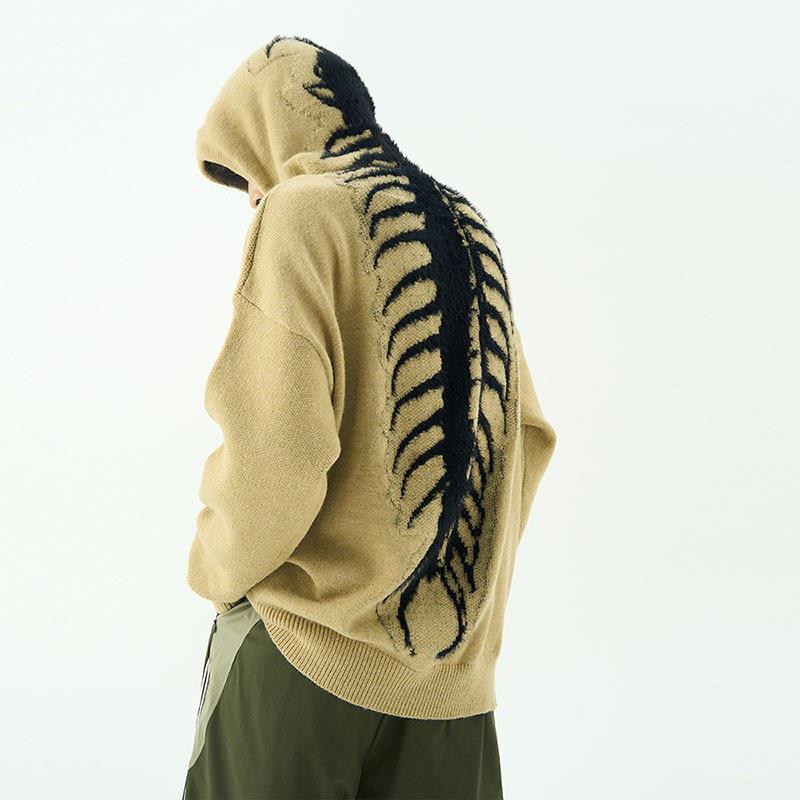 

Men s American Style Hooded Sweater - Trendy Loose Knit for a Casual High Street Look M абрикосовый