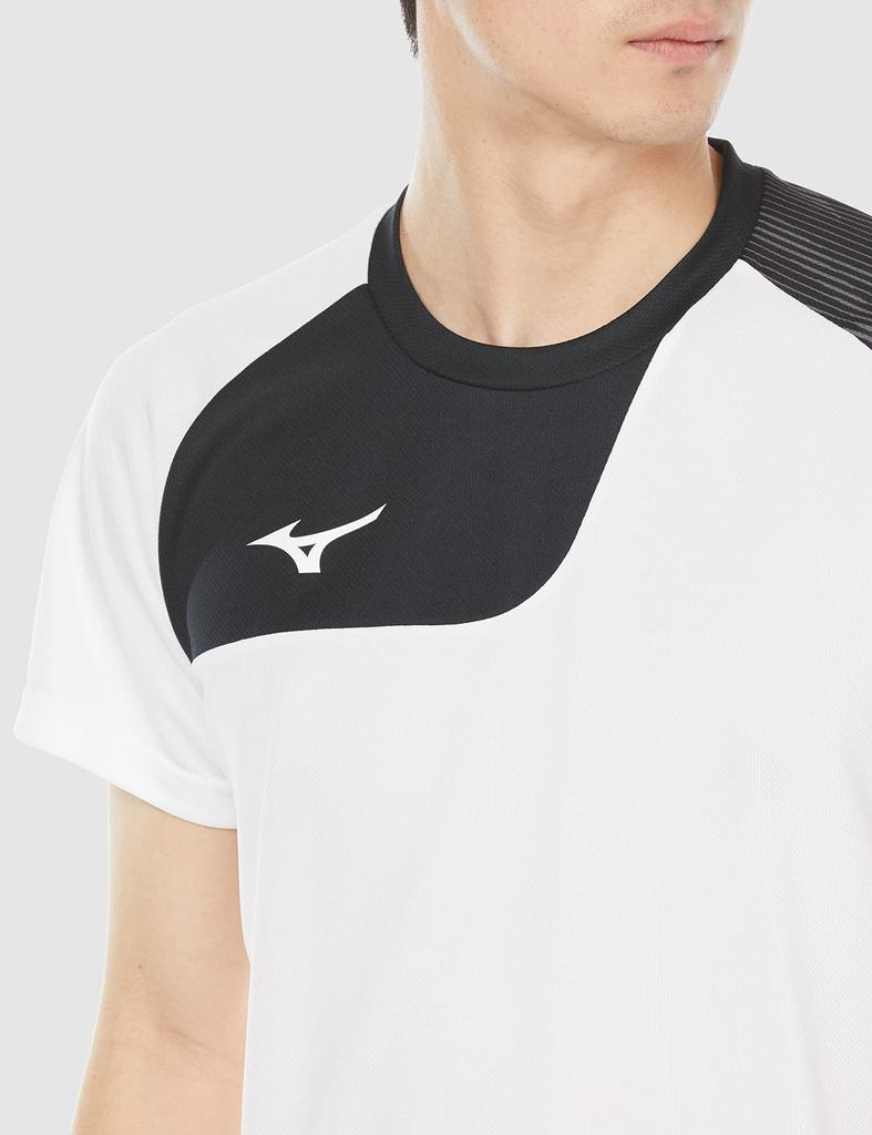 Mizuno Training Wear Short 32MAA120 T-Shirt, Sleeve, Moisture-Wicking, Quick-Drying, White, XS,