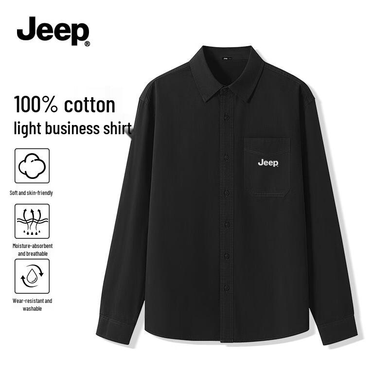 JEEP Men s Long Sleeve Pure Cotton Casual Shirt L