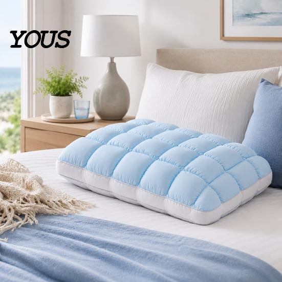 Relaxing Cloud Soft Sleep Pillows Cooling Quilted Puff Pillow, Cloud-Like Bed Down Alternative Washable Bedding Accessories Fluffy Pillow for